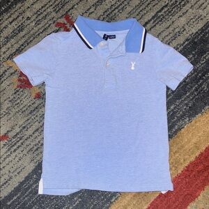 Janie and Jack Light Blue Polo with Navy Accents